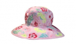 Baby Banz - klobouček s UV KIDZ Pink Floral Mix oboustranný  